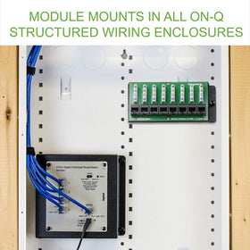 On-Q AC1058 mounted inside an On-Q enclosure demonstrating clean professional installation
