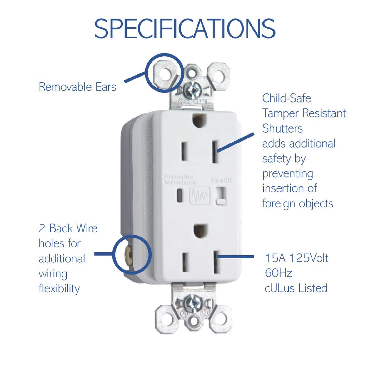 On-Q audible alarm indicator closeup showing quick visible-audible maintenance cue benefit