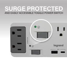 On-Q bottom-outlet plug-in for immediate power access