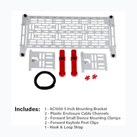 On-Q close-up of Velcro strap securing a small device for fast installation and flexibility