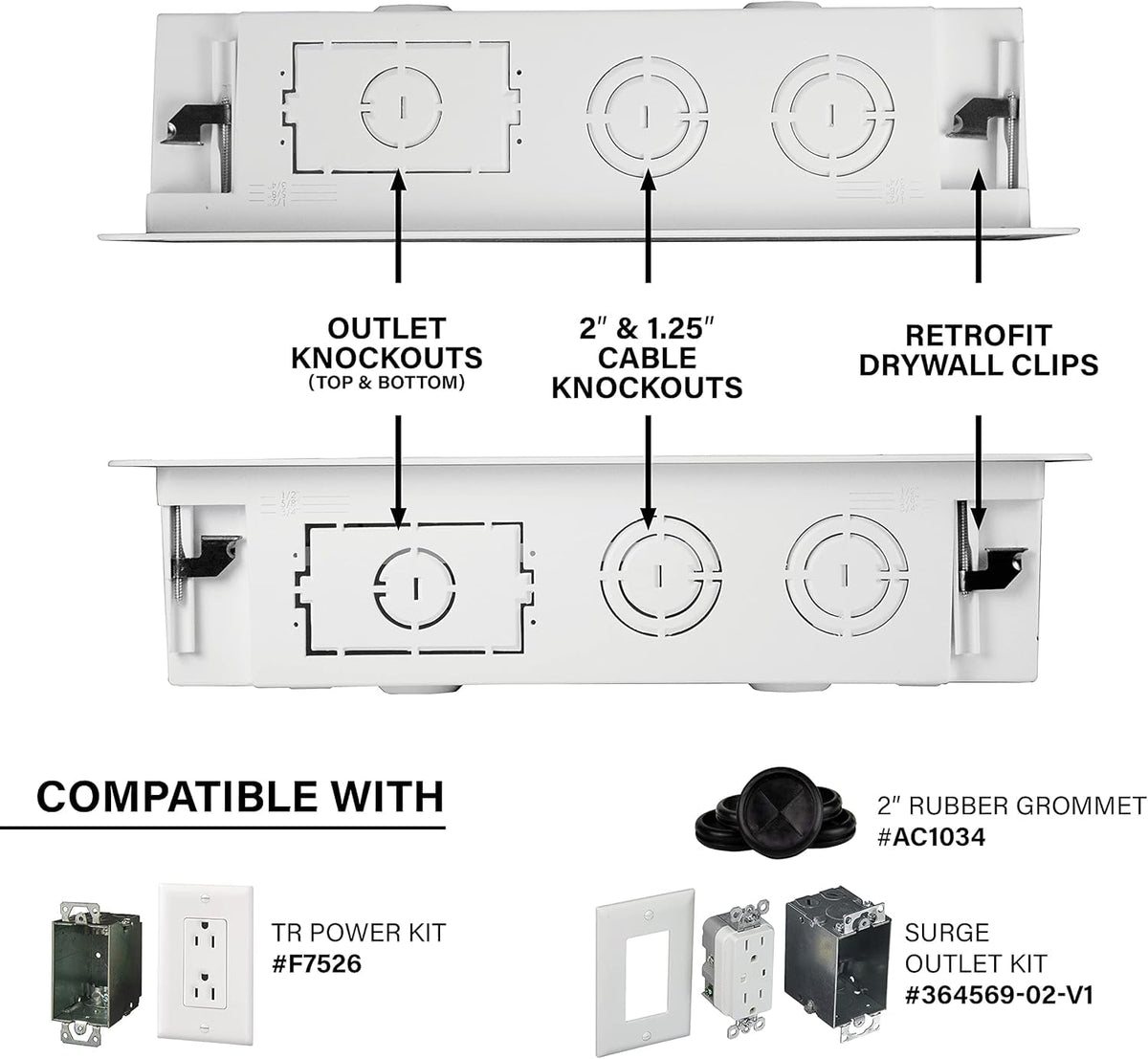 On-Q drywall clips and included hardware laid out for easy retrofit