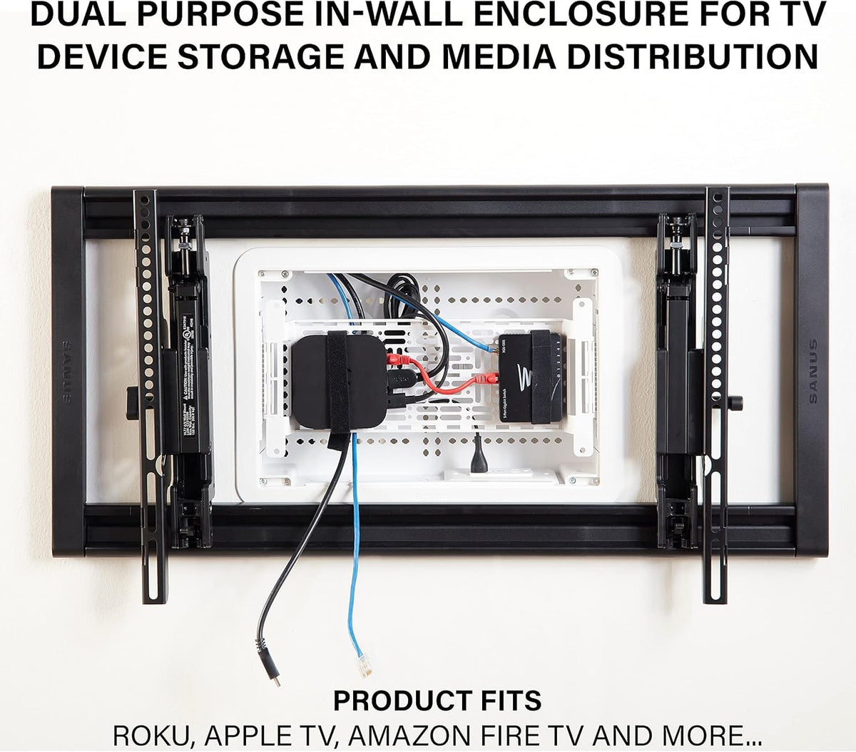 On-Q removable elevated mounting plate detail enabling larger devices