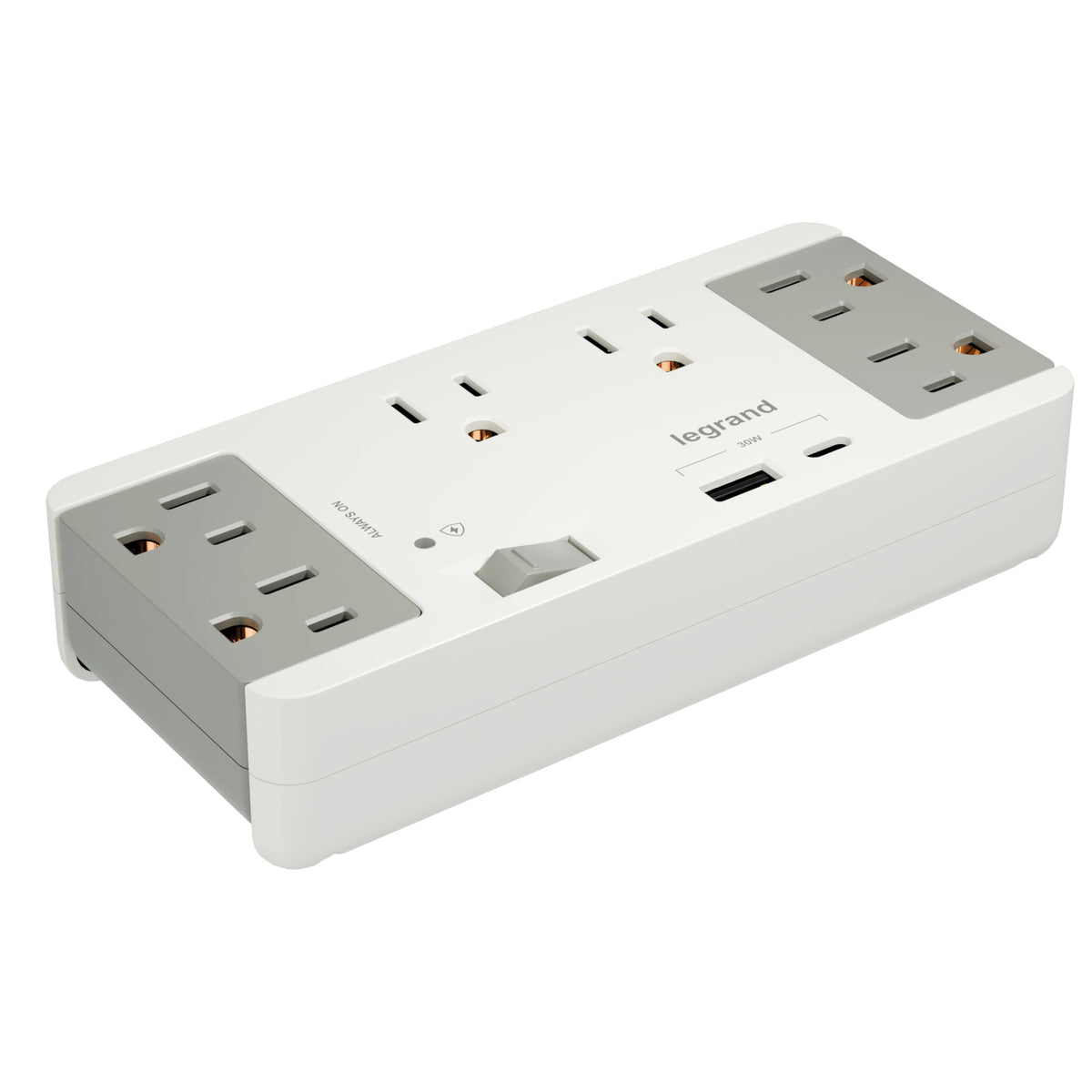 On-Q power-cycle button for quick reset without unplugging devices