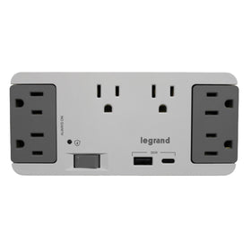 On-Q surge protector with six outlets and USB-C/USB-A for tidy home office power
