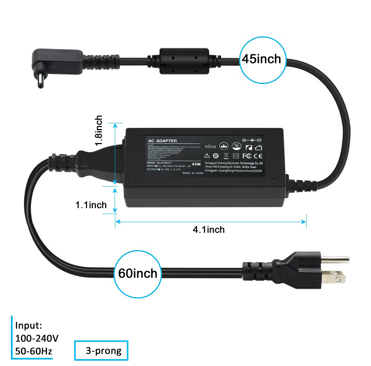Onadrive wide input 100-240V supports global charging