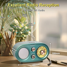 Oncheer battery-powered music player enables hours of wireless listening.