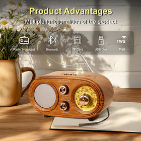 ONCHEER portable music decor brown finish adds nostalgic charm.
