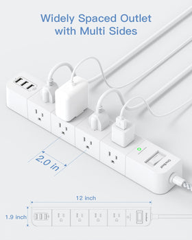 One Beat 15ft heavy-duty cord provides flexible reach behind furniture for accessible outlets.