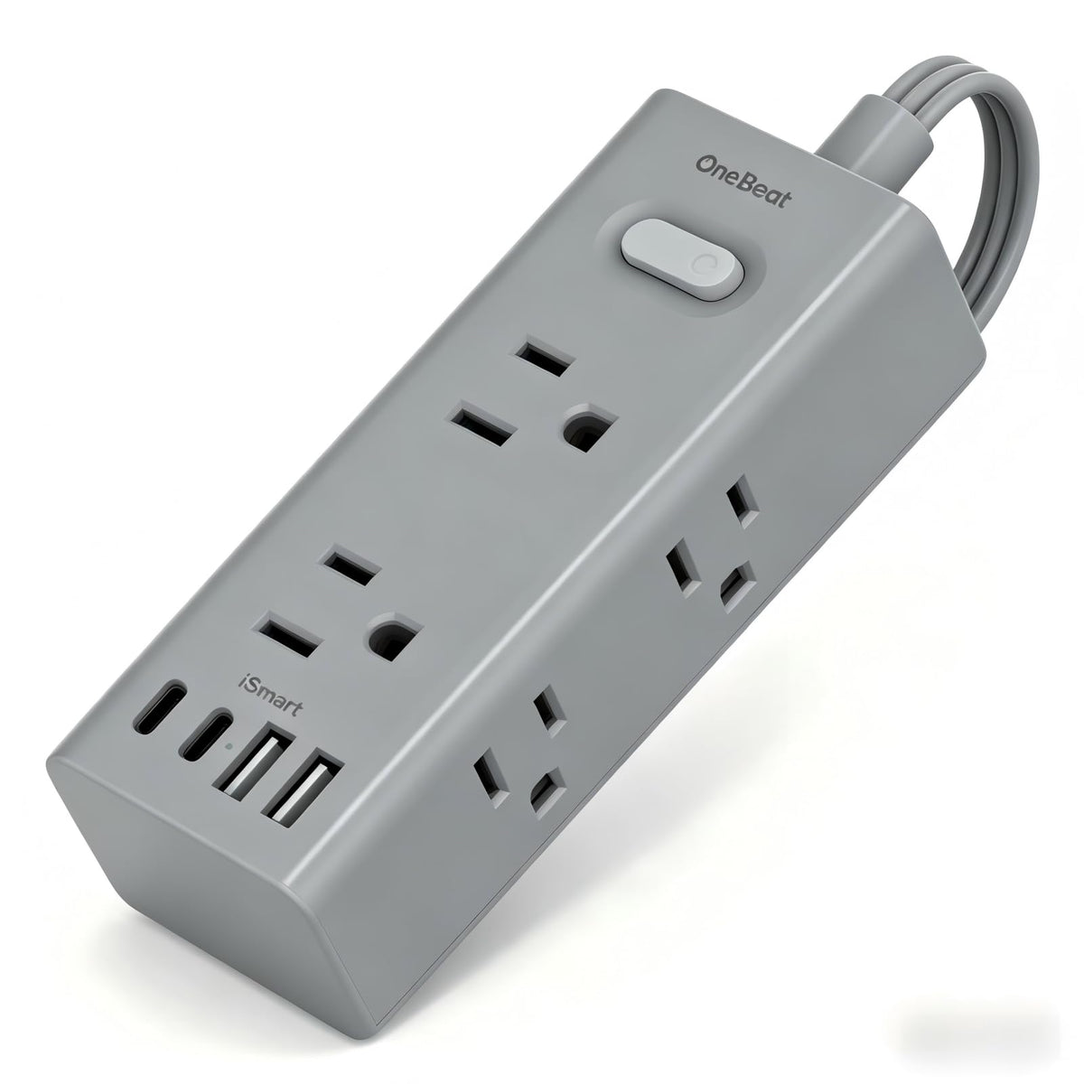 One Beat 3ft extension cord with ultra-flat plug fits behind furniture