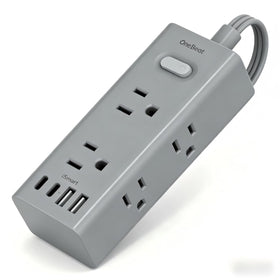 One Beat 3ft extension cord with ultra-flat plug fits behind furniture