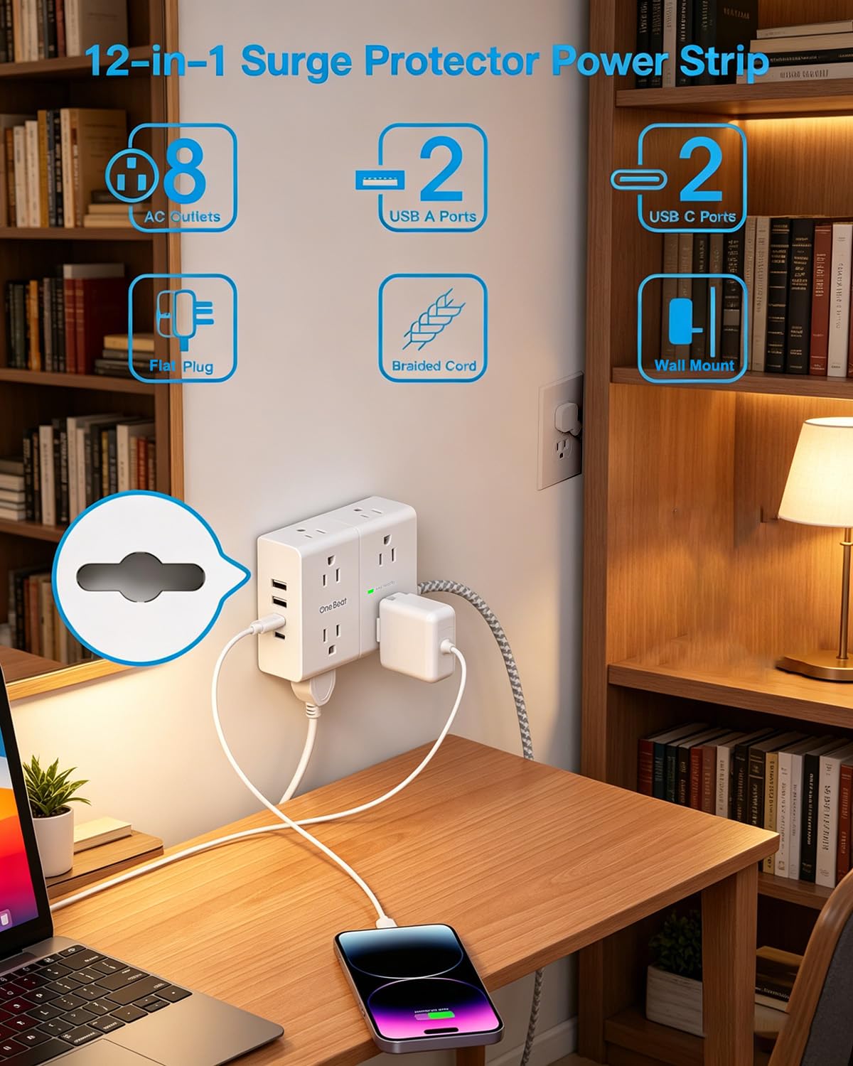 One Beat 4 USB ports with USB-C for fast charging on the go