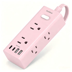 One Beat 5ft extension cord with six outlets and USB ports for charging multiple devices.