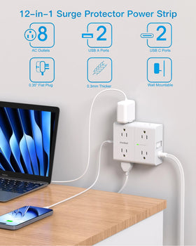 one beat close-up of ultra-thin flat plug flush to wall for space saving