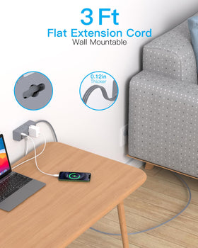 One Beat flat wall plug with right-angle design saves dorm room space