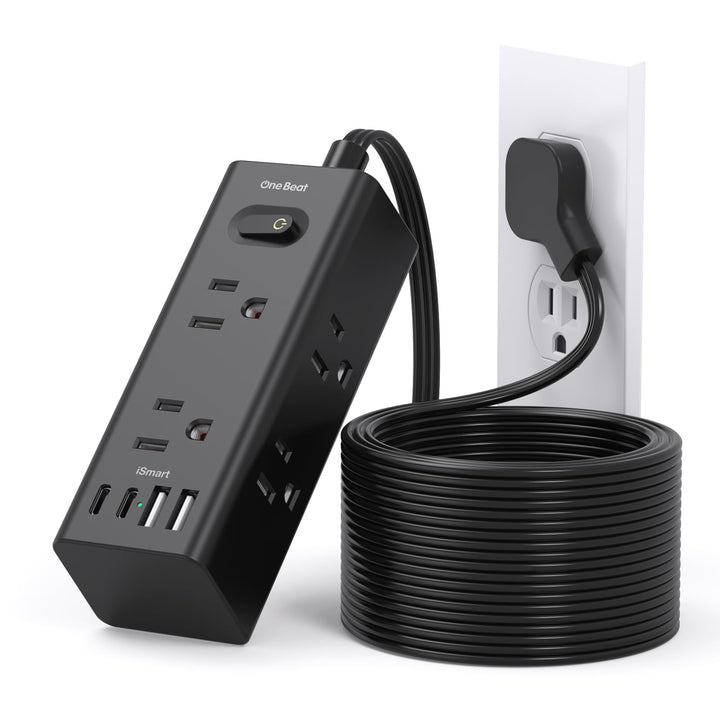 One Beat front view showing six outlets and USB ports, tidy charging solution