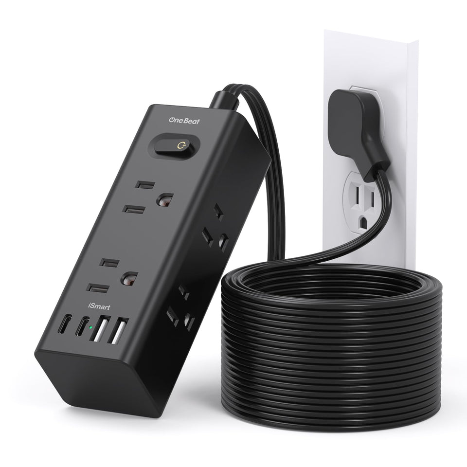 One Beat front view showing six outlets and USB ports, tidy charging solution