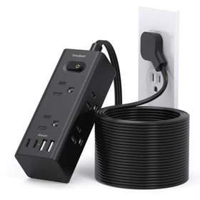 One Beat front view showing six outlets and four USB ports for organized charging