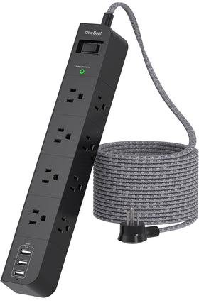 One Beat front view of power strip showing outlets and clean layout benefit