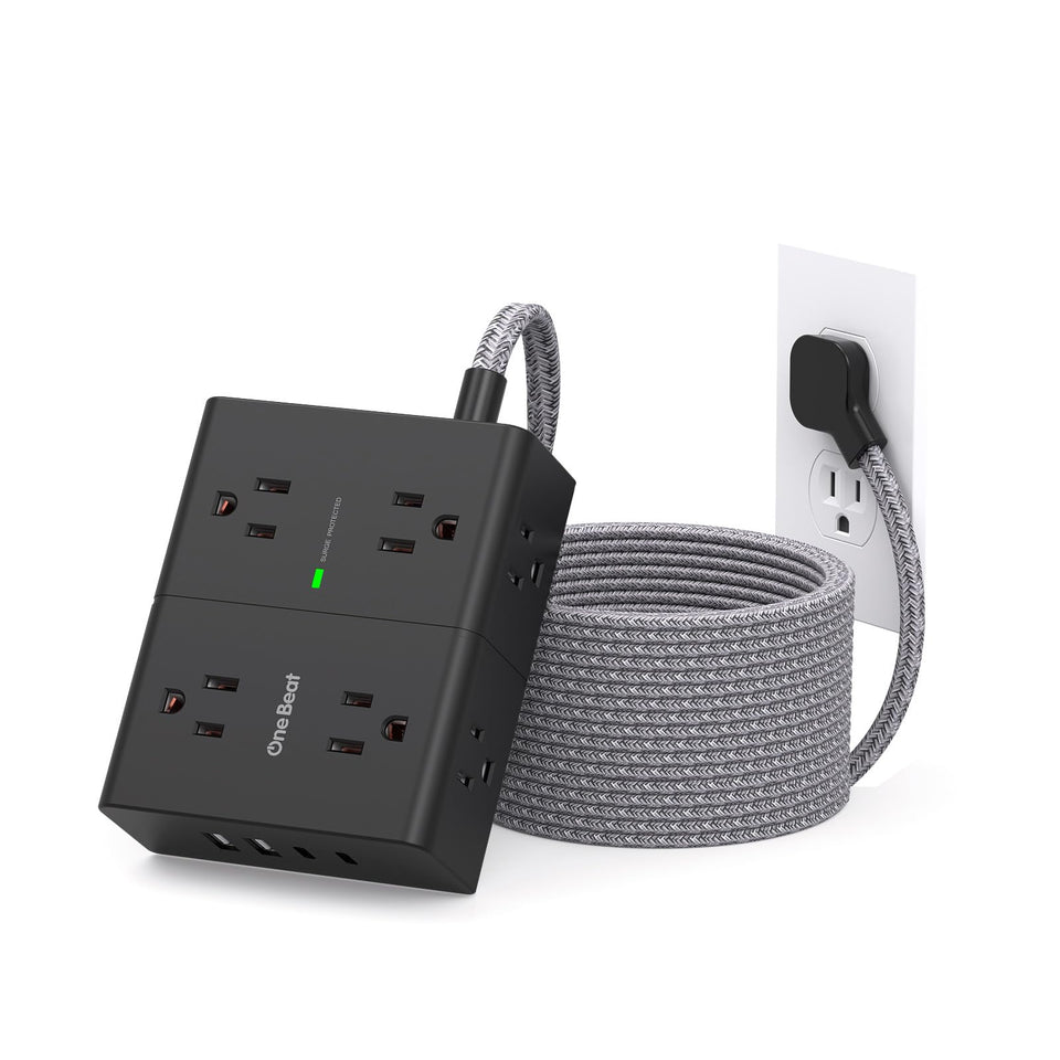 One Beat front view showing 8 outlets and 4 USB ports for versatile charging