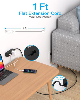 One Beat 1 ft extension cord compact and portable