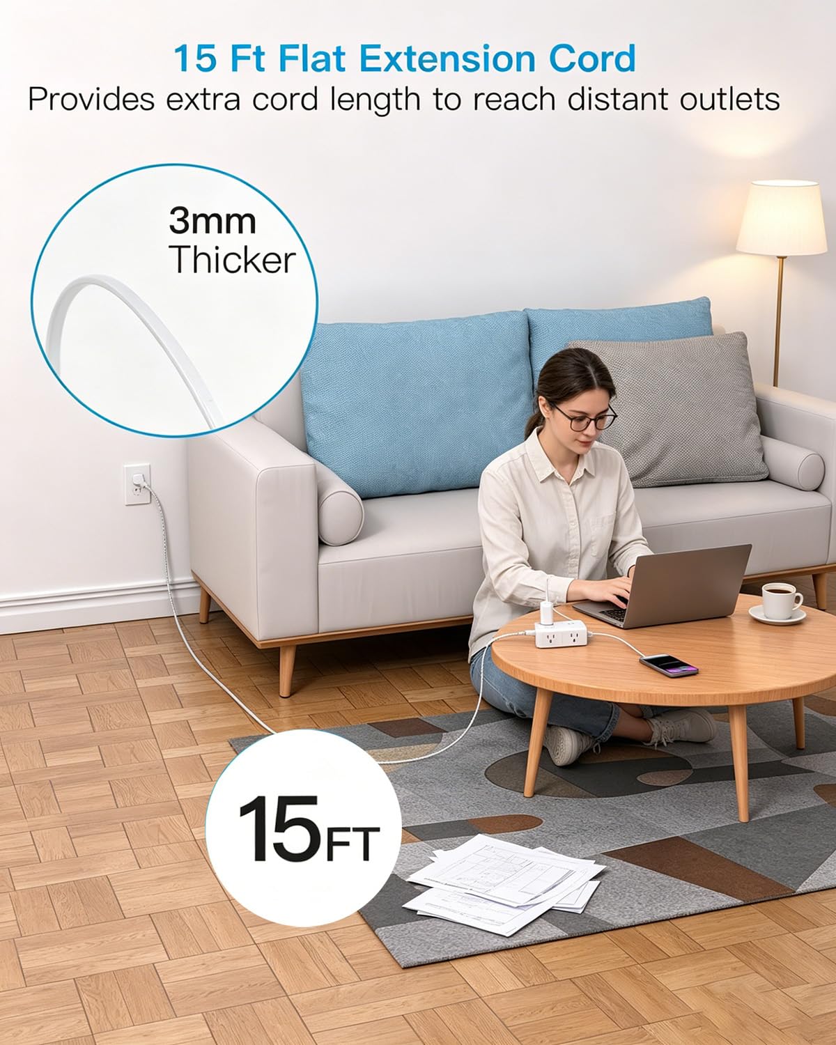 one beat top-down of staggered outlet layout preventing adapter blockage