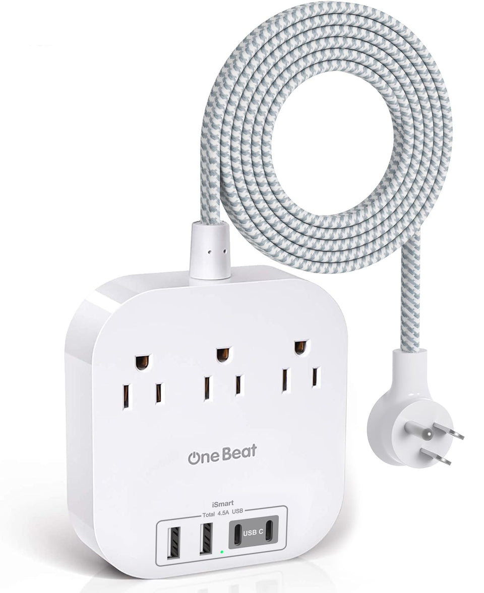 One Beat power strip with USB-C offers three outlets and four ports for versatile desktop charging.