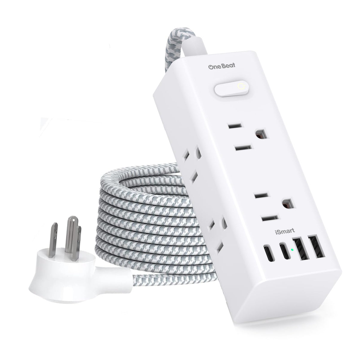 One Beat short extension cord with six outlets keeps your desk organized.