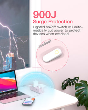 One Beat surge protected indicator light lit, device protection benefit