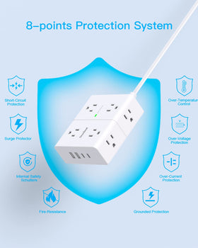 One Beat surge protector highlighting 1080 joules surge protection for electronics.