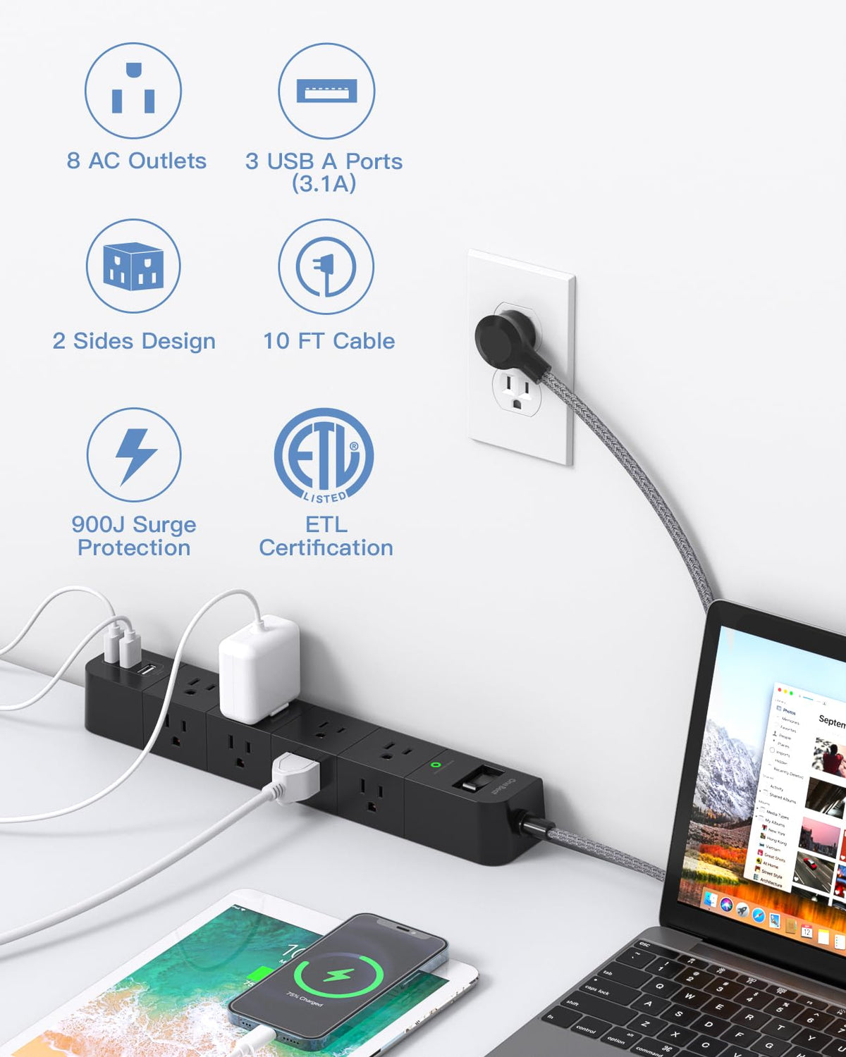 One Beat detailed view of USB ports and side outlets for convenient charging