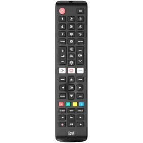 One For All Samsung replacement remote in retail packaging for quick setup.