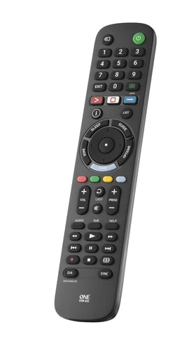One For All Sony TV replacement remote back view reveals accessible battery compartment.