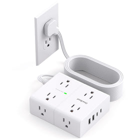One Beat 10ft extension cord with 8 outlets delivers versatile power for multi-device setups.