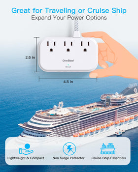 One Beat cruise and dorm travel compact power strip.