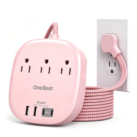 One Beat cruise power strip with flat plug for space-saving setup