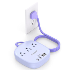 One Beat cruise power strip purple front view with multiple ports for organized charging