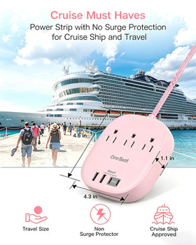 One Beat cruise power strip slim wall design fits behind furniture