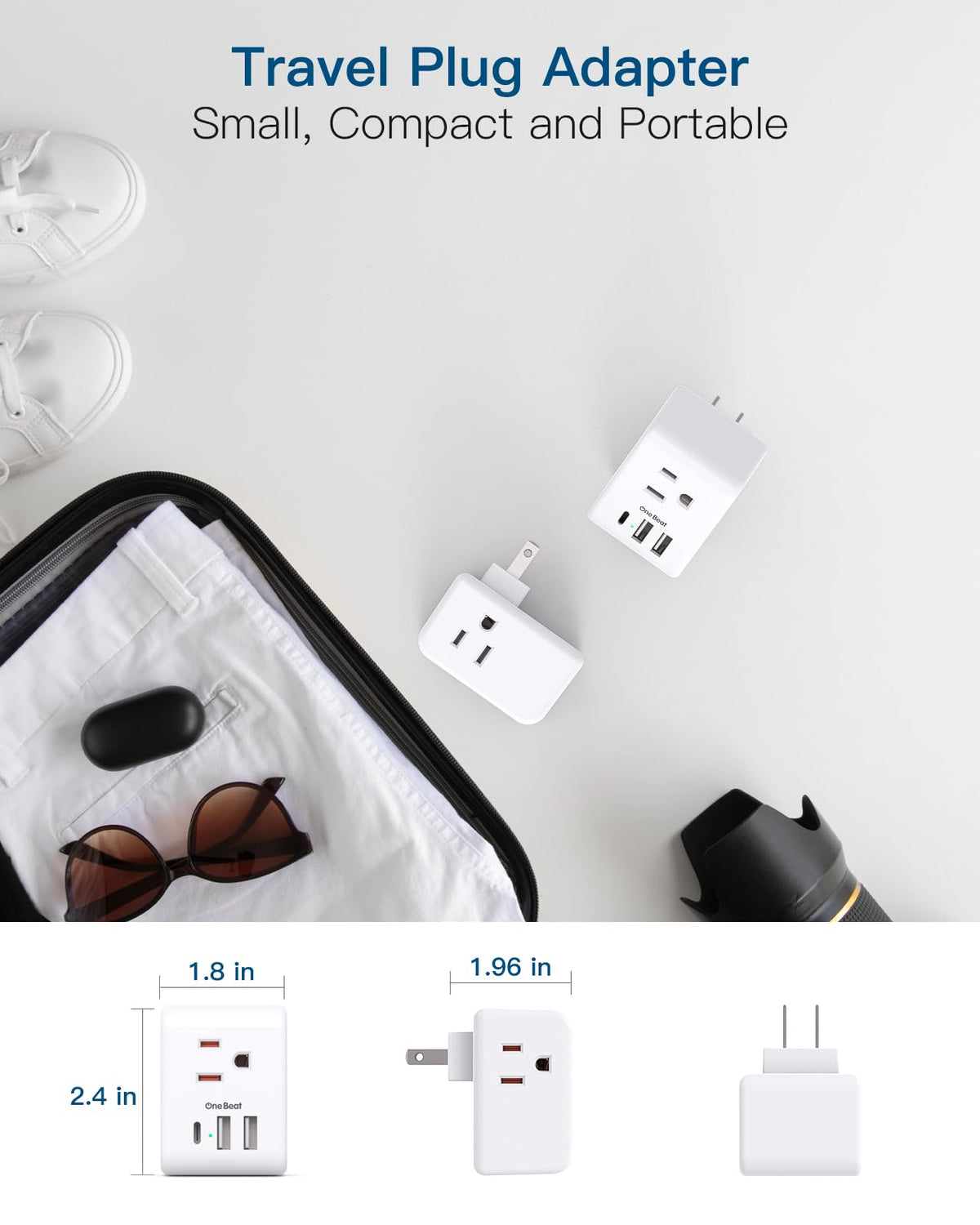 One Beat cruise ship approved plug adapter ideal for cabin use.