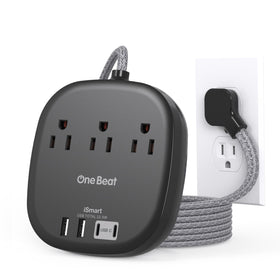 One Beat cruise power strip side view with slim profile for tight cabin spaces.