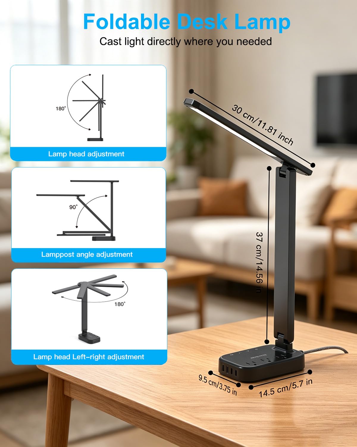 One Beat LED lamp head rotates 180 degrees for flexible lighting direction
