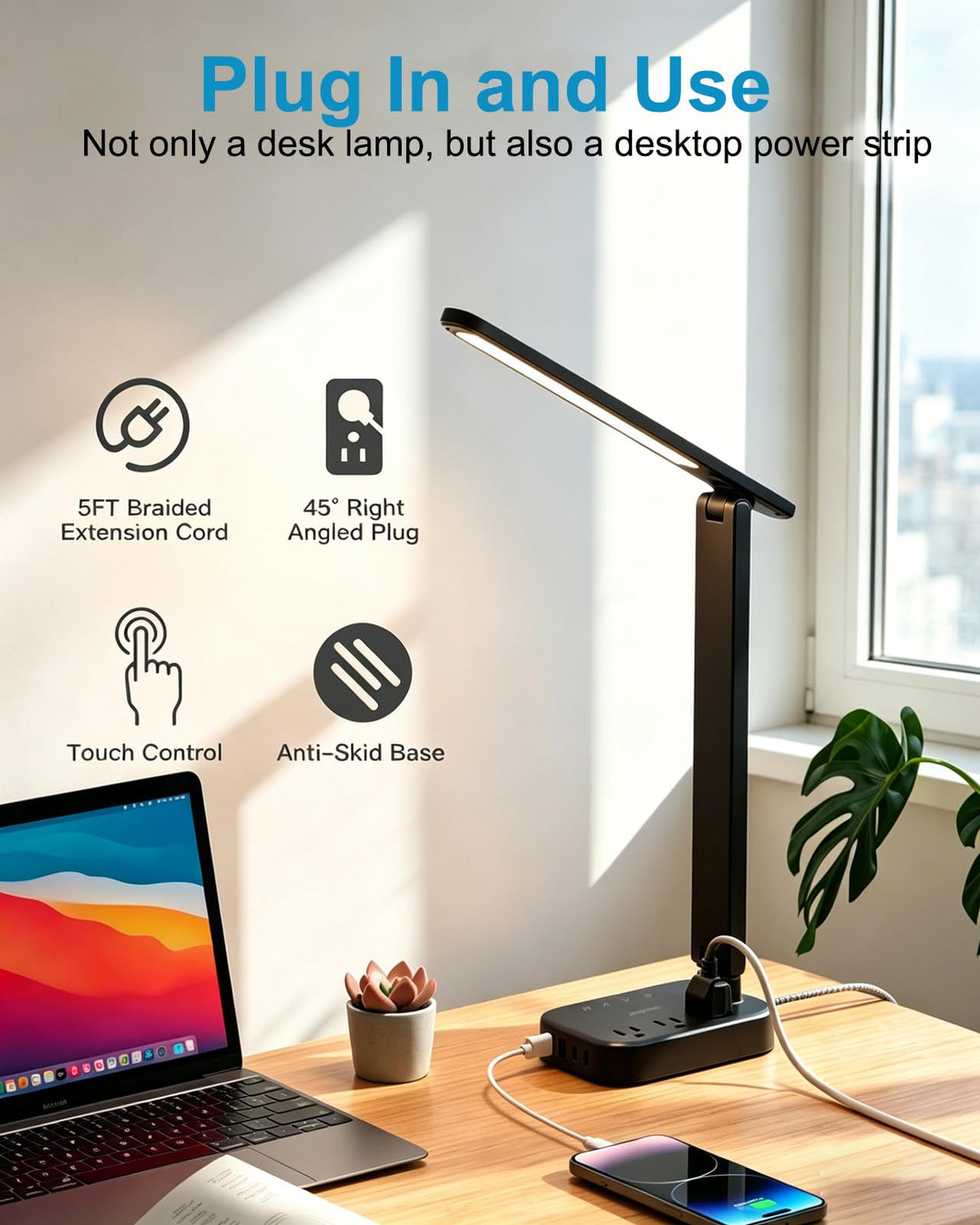One Beat eye-friendly desk lamp minimizes glare during long tasks