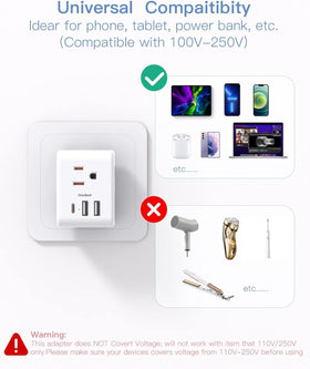One Beat fireproof material travel adaptor enhances safety during trips.