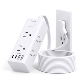 One Beat flat plug with 10ft cord saves space and hides behind furniture