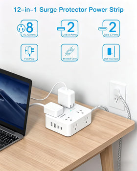One Beat flat plug close-up showing ultra-thin profile, saves space behind furniture