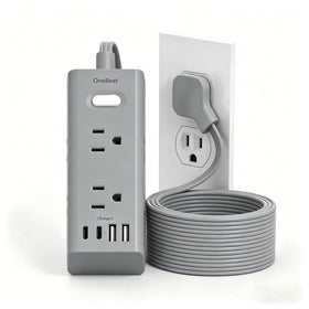One Beat front view showing flat plug and six outlets for space saving
