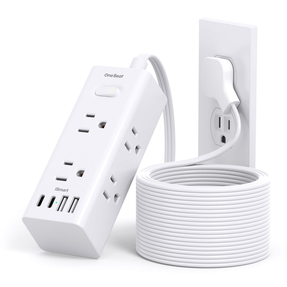 One Beat front view showing six outlets and three USB ports for organized charging