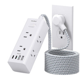 One Beat surge protector with six outlets and USB ports for clutter-free charging