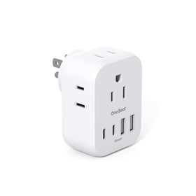 One Beat travel outlet in compact cube design for easy packing and quick access