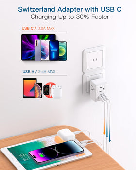 One Beat Type A adapter with indicator light for on/off status.