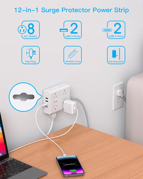 One Beat ultra-thin flat plug placed flush against wall to save space